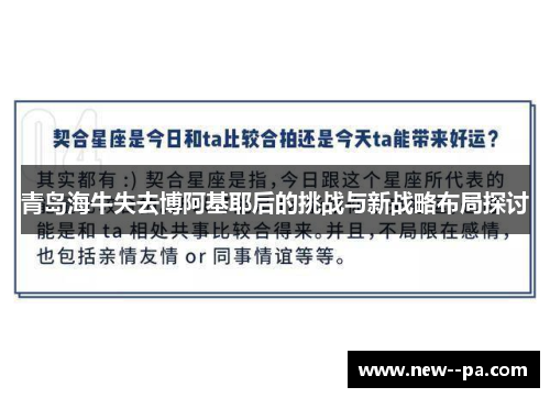 青岛海牛失去博阿基耶后的挑战与新战略布局探讨